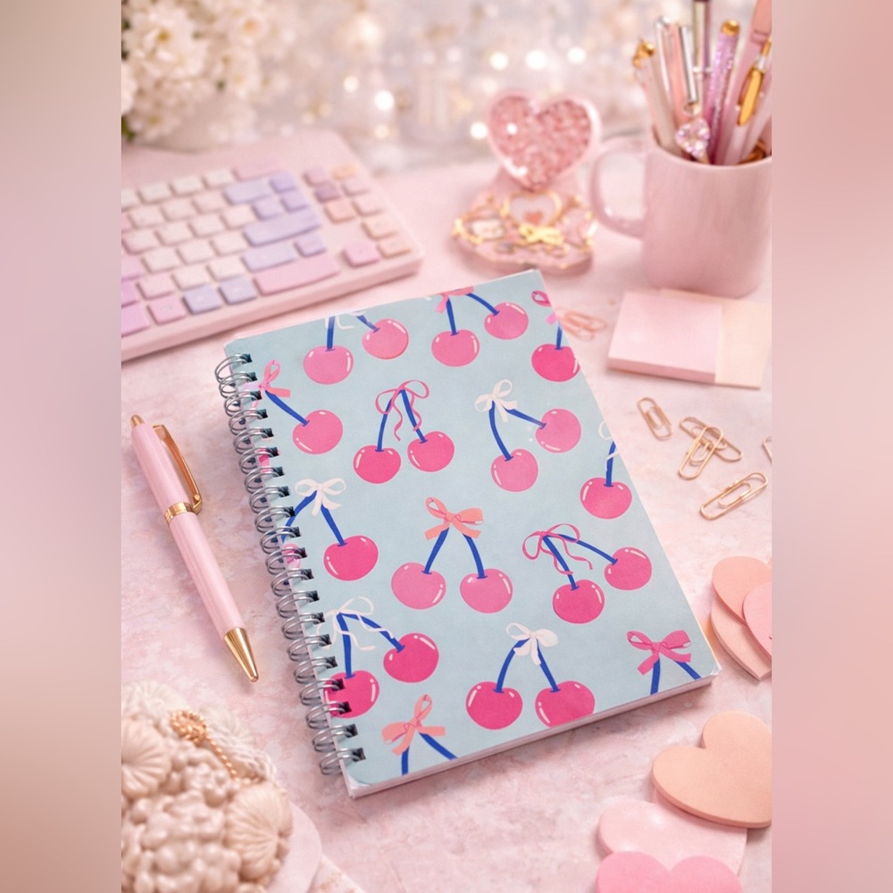 Pink Cherry Spiral Notebook